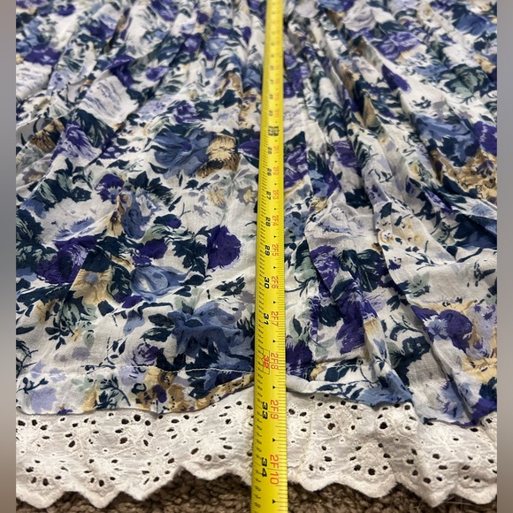 Vintage 90's TANGIBLES Floral Print Long Boho Whimsical Maxi Skirt Medium - Picture 8 of 9